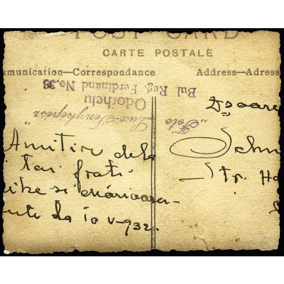 LUX-Fényképész, Székelyudvarhely (Odorheiu), Erdély, cserkész fiatalok egyenruhában, nyakkendő, kalap, Horthy-korszak, 1932, 1930-es évek, helytörténet, Eredeti fotó, hátulján feliratozott, pecséttel jelzett papírkép, oldalán gyűrődés nyoma. 