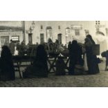 Piac a Városházánál, Brassó, Erdély, Borbély Antal üzlete, monarchia, 1910-es évek, Eredeti fotó, hátulján feliratozott papírkép.   