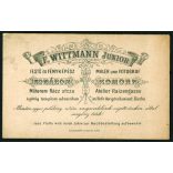 F. Wittmann Junior műterme, Komárom, elegáns fiatal nő portréja, monarchia, 1890-es évek, Eredeti CDV, vizitkártya fotó.   