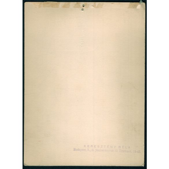 Nagyobb méret, Keresztény Béla műterme, Budapest, Zimmermann Sándor portréja, bajusz, lornyon, elegáns férfi, Horthy-korszak, 1920-as évek, Eredeti fotó, hátulján pecséttel jelzett kartonra kasírozott papírkép.  