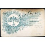 Elbl és Pietsch műterem, Budapest, elegáns fiatal férfi zsebre dugott kézzel, monarchia, 1898,1890-es évek, Eredeti CDV, vizitkártya fotó.  