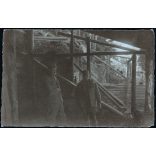 Magyar katonatisztek a lövészárokban, Kirlibaba (Cârlibaba), Erdély, Moldva, Bukovina, 1. világháború, monarchia, 1917. február 20., 1910-es évek, Eredeti fotó, hátulján feliratozott papírkép. 