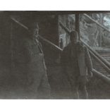 Magyar katonatisztek a lövészárokban, Kirlibaba (Cârlibaba), Erdély, Moldva, Bukovina, 1. világháború, monarchia, 1917. február 20., 1910-es évek, Eredeti fotó, hátulján feliratozott papírkép. 