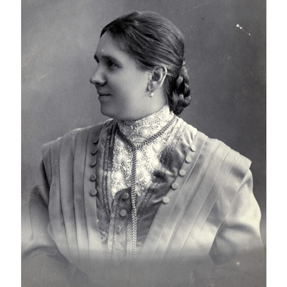 Csizhegyi műterem, Kolozsvár, Erdély, elegáns nő portréja, monarchia, 1900-as évek, Eredeti kabinetfotó.  