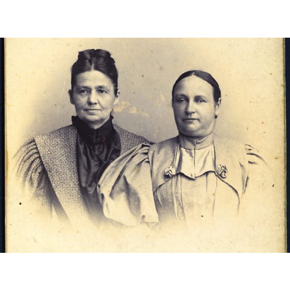 Winter műterem, Bécs, Ausztria, Czelkó Ilonka, elegáns nők portréja, monarchia, 1880-as évek, Eredeti, hátulján feliratozott kabinetfotó.