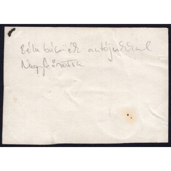 Elegáns család, Torday Béla, Nagykőrös város főorvosa Buick személygépkocsival, Nagykőrös, magyar rendszám B 45 578, autó, jármű, közlekedés, Horthy-korszak, 1930-as évek, Eredeti fotó, hátulján feliratozott papírkép.   méret megközelítőleg (centimét