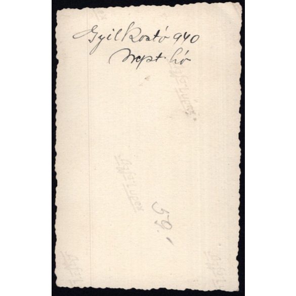 Kirándulók a Gyilkos-tónál, Erdély, csónak, Horthy-korszak, 1940. szeptember, 1940-es évek, Eredeti fotó, hátulján feliratozott papírkép.  