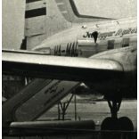 HA-MAC magyar felségjelű IL-14 repülőgép, Kelet-Németország, jármű, közlekedés, kommunizmus, Magyar Légiközlekedési Vállalat, 1950-es évek, Eredeti fotó, papírkép.  