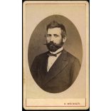 Ritka! Heinrich Weidner műterme, Besztercebánya, Felvidék, elegáns szakállas férfi portréja, bajusz, monarchia, 1870-es évek, Eredeti CDV, korai ritka vizitkártya fotó.  