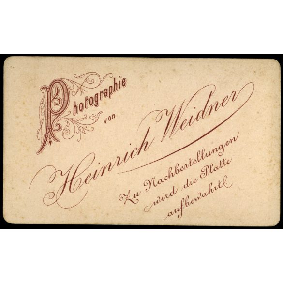 Ritka! Heinrich Weidner műterme, Besztercebánya, Felvidék, elegáns szakállas férfi portréja, bajusz, monarchia, 1870-es évek, Eredeti CDV, korai ritka vizitkártya fotó.  
