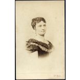 Ritka! Dr. Heid műterme, Pest, elegáns nő portréja, gyönyörű haj, monarchia, 1867, 1860-as évek, Eredeti CDV, vizitkártya fotó.  