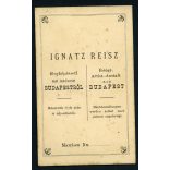 Reisz Ignatz műterme, Budapest, elegáns bajuszos férfi portréja, bajusz, szemüveg, monarchia, 1880-as évek, Eredeti CDV, vizitkártya fotó.  