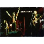 Beatrice együttes koncert, Budapest, zene, rock, underground, művészet, Nagy Feró, Miklóska Lajos, szocializmus, 1980-as évek, Eredeti fotó,  papírkép, trafikfotó, hátulján ragasztásnyom.  