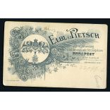 Elbl és Pietsch műterme, Budapest, elegáns nő portréja, gyönyörű ruha, nyaklánc, monarchia, 1890-es évek, Eredeti CDV, vizitkártya fotó.   