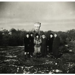   Úri társaság a Svábhegyen, Budapest, víztorony, várostörténet, Horthy-korszak, 1930-as évek, Eredeti fotó, papírkép.  
