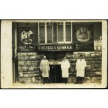 Hruska Ferencz fűszer-csemege üzlete, Budaprst, XI. Villányi (Szent Imre herceg) út 10, reklámok, bolt, reklám, foglalkozás, Horthy-korszak, 1930-as évek, Eredeti fotó, papírkép, középen törésnyom.  