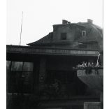 Madonna kis Jézussal szobor, Budapest, Pasaréti tér, buszmegálló, posta, feliratok, helytörténet, Horthy-korszak, 1930-as évek, Eredeti fotó, papírkép.  