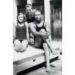 Fürdőruhában, Debrecen, fiatalok a strandon, Horthy-korszak, 1930-as évek, Eredeti fotó, papírkép. 