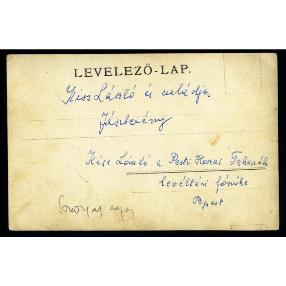 Kiss László és családja, Jászberény, kalap, ernyő, monarchia, 1910-es évek, Eredeti fotó, hátulján feliratozott papírkép. 