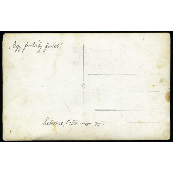 Bártfai fényképész, „Egy fertály föld.” Sükösd, népszínmű, színház, fiatalok jelmezben, helytörténet, Bács-Kiskun megye, Horthy-korszak, 1939, 1930-as évek, Eredeti fotó, hátulján feliratozott papírkép.  