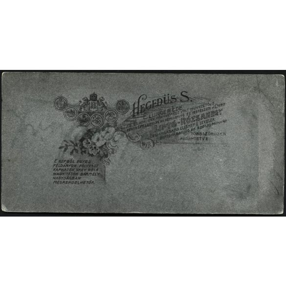 Hegedűs műterem, Liptó (Rózsahegy), Felvidék, magyar, K.u.K. katona hatalmas bajusszal, egyenruha, érdemrend, 1. világháború, helytörténet, monarchia, 1900-as évek, Eredeti kabinetfotó. 