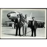 A Tupoljev TU 104-es utasszállító repülőgép, Ferihegyi repülőtér, Budapest, jármű, közlekedés, kommunizmus, 1956, 1950-es évek, Eredeti fotó, papírkép.   