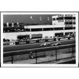 Easter futam a Hungaroring első évében, Mogyoród, versenyautó, Olivetti, Törley reklám, Forma 1 pálya, jármű, közlekedés, szocializmus, 1986, 1980-as évek, Eredeti fotó, papírkép.  