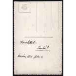 Csinos lány masnival, Aszár, kötény, helytörténet, Komárom-Esztergom megye, Horthy-korszak, 1933, 1930-as évek, Eredeti fotó, hátulján feliratozott papírkép. 