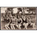 Úri társaság fürdőruhában, sport, strand, kirándulás, Horthy-korszak, 1930-as évek, Eredeti fotó, papírkép. 