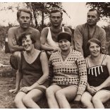 Úri társaság fürdőruhában, sport, strand, kirándulás, Horthy-korszak, 1930-as évek, Eredeti fotó, papírkép. 