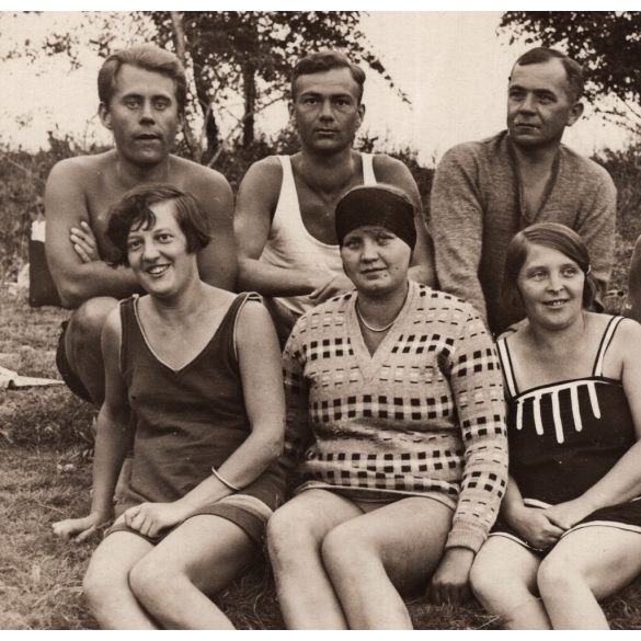 Úri társaság fürdőruhában, sport, strand, kirándulás, Horthy-korszak, 1930-as évek, Eredeti fotó, papírkép. 