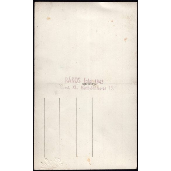 Rákos fotó, Budapest, gyönyörű menyasszony, esküvő, virág, ünnep, Horthy-korszak, 1943, 1940-es évek, Eredeti fotó, papírkép.  