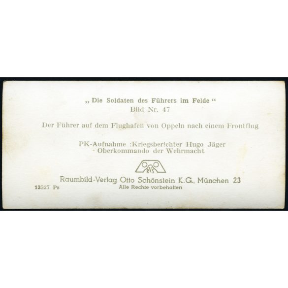 Német (náci) katonai vezetők egy katonai repülőtéren,  Lengyelország, Opole (Oppeln) Adolf Hitler, Fürer (Führer), egyenruha, 2. világháború, Horthy-korszak, jármű, közlekedés, 1939, 1930-as évek, Eredeti sztereó fotó, hátulján feliratozott gyűjtemén