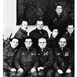 Munkásőrök egyenruhában, kitüntetésekkel, szocializmus, 1970-es évek, Eredeti fotó, papírkép. 