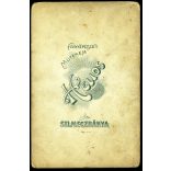 Helios fényképészeti műterem, Selmecbánya, Felvidék, elegáns gyerekek kalappal, különös festett háttér, monarchia, 1880-as évek, Eredeti korai kabinetfotó alján kopásnyommal. 