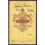 W. Rottmann műterme, Csákova (Csák), Erdély, Sváby Géza, elegáns fiatal szakállas férfi portréja, monarchia, 1876, 1870-es évek, Eredeti CDV, hátulján feliratozott vizitkártya fotó, sarka picit törött, ritka műterem!  