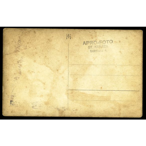 Apro-Foto műterem, Magyarkanizsa (St. Kanjiza), Vajdaság, elegáns férfiak egy sorban, Horthy-korszak, helytörténet, 1920-as évek, Eredeti fotó, pecséttel jelzett papírkép.  