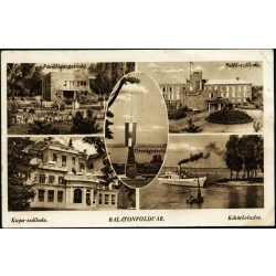   Országzászló, Balatonföldvár, Balaton, Sellő szálloda, Kupa szálloda, Horthy-korszak, helytörténet, 1940-es évek, Eredeti képeslap fotó, papírkép.   