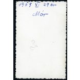 Család utazik egy Csepel 125 motorkerékpáron, Mór, jármű, közlekedés, kommunizmus, 1953, 1950-es évek, Eredeti fotó, hátulján feliratozott papírkép. 