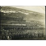 A II. zászlóalj, olasz front (?), Isonzó (?), 1. világháború, fegyver, egyenruha, monarchia, 1917. III. 21, 1910-es évek, Eredeti fotó, papírkép, hátulján feliratozott.  