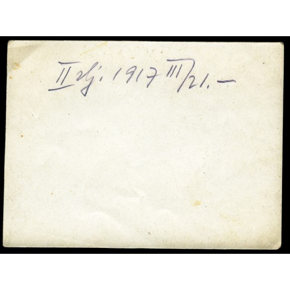 A II. zászlóalj, olasz front (?), Isonzó (?), 1. világháború, fegyver, egyenruha, monarchia, 1917. III. 21, 1910-es évek, Eredeti fotó, papírkép, hátulján feliratozott.  