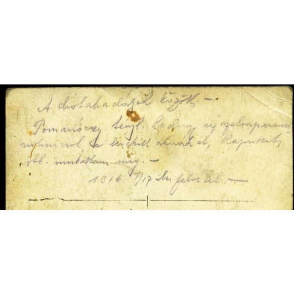 Magyar katonák a drótakadályok között, Oroszország (?), egyenruha, 1. világháború, monarchia, 1916, 1910-es évek, Eredeti fotó, papírkép, hátulján feliratozva.