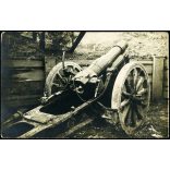 Krupp ágyú a fronton, 15 cm Ring Kanone C/72, fegyver, katona, 1. világháború, 1910-es évek, monarchia, Eredeti fotó, papírkép.  
