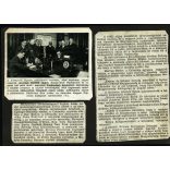 Nagyobb méret, Budapesti Főposta Rádiótávíró Osztály, rádiótávíró bemutatása, a fotón Kun Andor az Amerikai Magyar Népszava szerkesztője, sajtó, távközlés,  Horthy-korszak, 1930-as évek, Eredeti fotó, kartonra kasírozott papírkép + az eseményről tudó