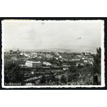 fotosport műterem, Bánffyhunyad, Erdély, városkép, Bossai kalapgyár, vasútállomás, magyar felirat, reklám,  helytörténet, Horthy-korszak, 1940-es évek, Eredeti képeslap fotó, hátulján feliratozott, jelzett papírkép.  