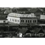 fotosport műterem, Bánffyhunyad, Erdély, városkép, Bossai kalapgyár, vasútállomás, magyar felirat, reklám,  helytörténet, Horthy-korszak, 1940-es évek, Eredeti képeslap fotó, hátulján feliratozott, jelzett papírkép.  