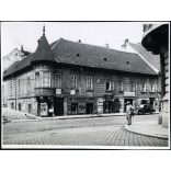 Kapisztory-ház, Budapest, Fő utca Pala utca sarok, gr. Károlyi Imre Tejüzem, üzlet, kirakat, jármű, közlekedés, Víziváros,  helytörténet, 1930-as évek, Eredeti fotó, papírkép.   