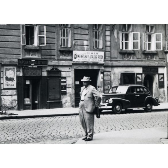 Kapisztory-ház, Budapest, Fő utca Pala utca sarok, gr. Károlyi Imre Tejüzem, üzlet, kirakat, jármű, közlekedés, Víziváros,  helytörténet, 1930-as évek, Eredeti fotó, papírkép.   