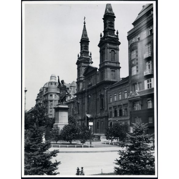 Magyar Ortodox Katedrális, Budapest, Lipótváros, Petőfi szobor, Belváros, egyház, vallás,  Horthy-korszak, helytörténet, 1930-as évek, Eredeti fotó, papírkép.   