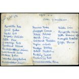 Gimnáziumi lány osztály, Ócsa, iskola, tanárnő, pöttyös szoknya, oktatás, helytörténet, szocializmus, 1959,  1950-es évek, Eredeti fotó, papírkép, hátulján feliratozott.   